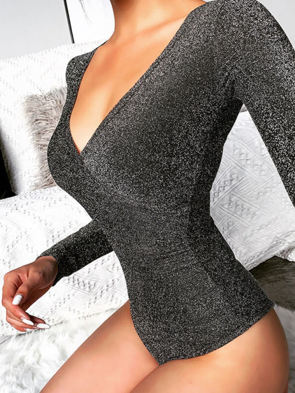 Women's Faux Wrap Shimming Loving This Feeling Bodysuit