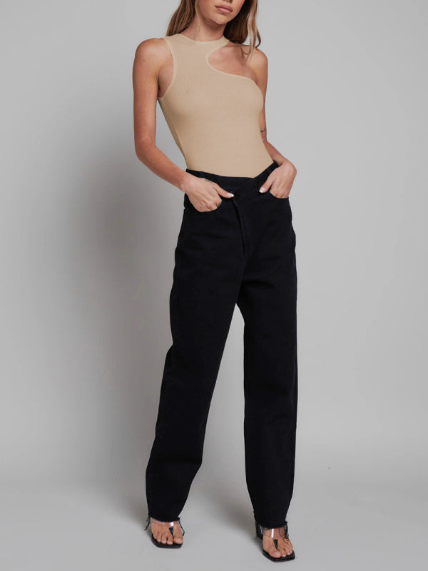 Women's Solid Color Essential Cutout Bodysuit